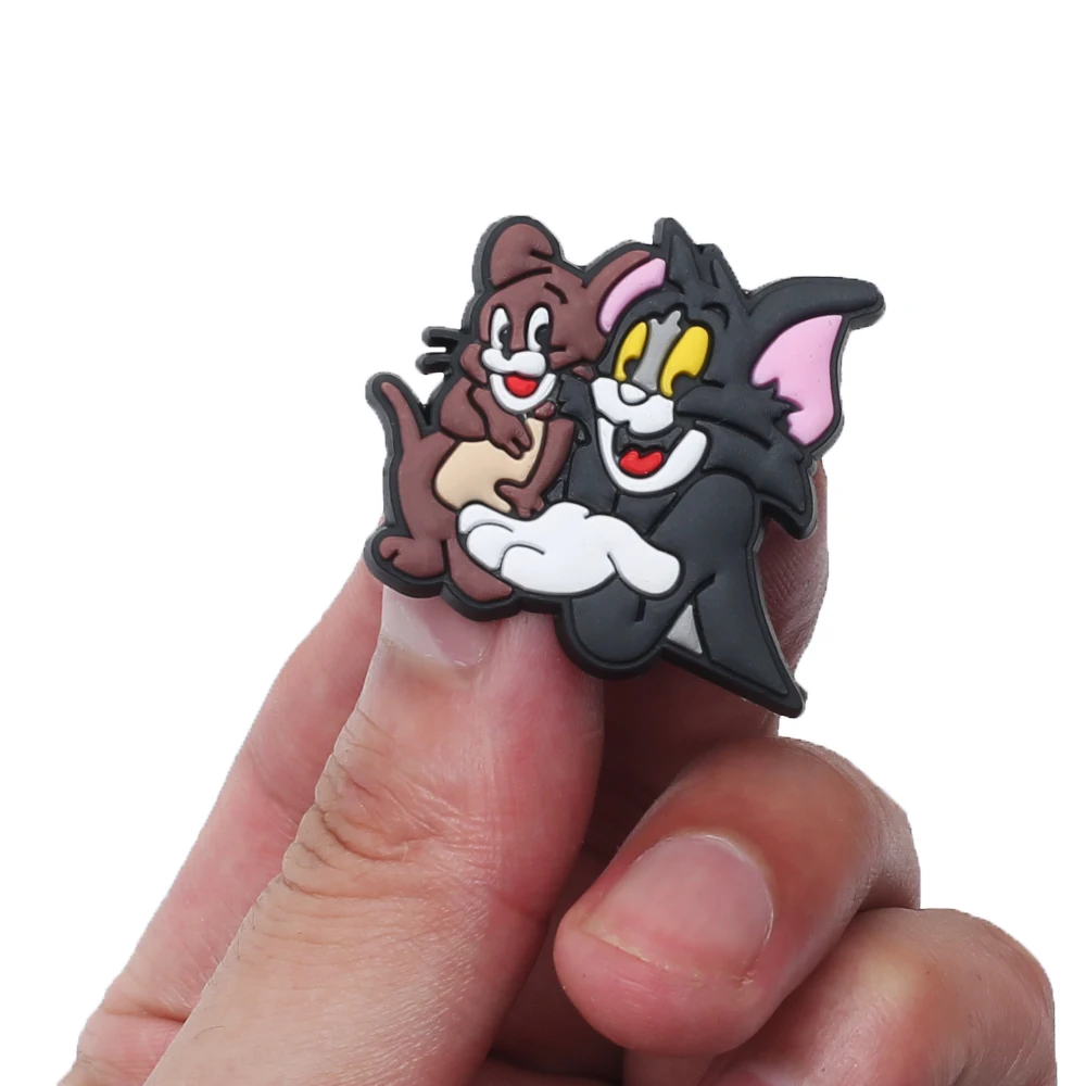 Top Trends: Single Sale 1pcs Cartoon Tom And Jerry Shoe Charms Shoes PVC Shoe Decoration Buckle Sneakers Gardden Sandals Accessories Shoppable Styles - Image 5