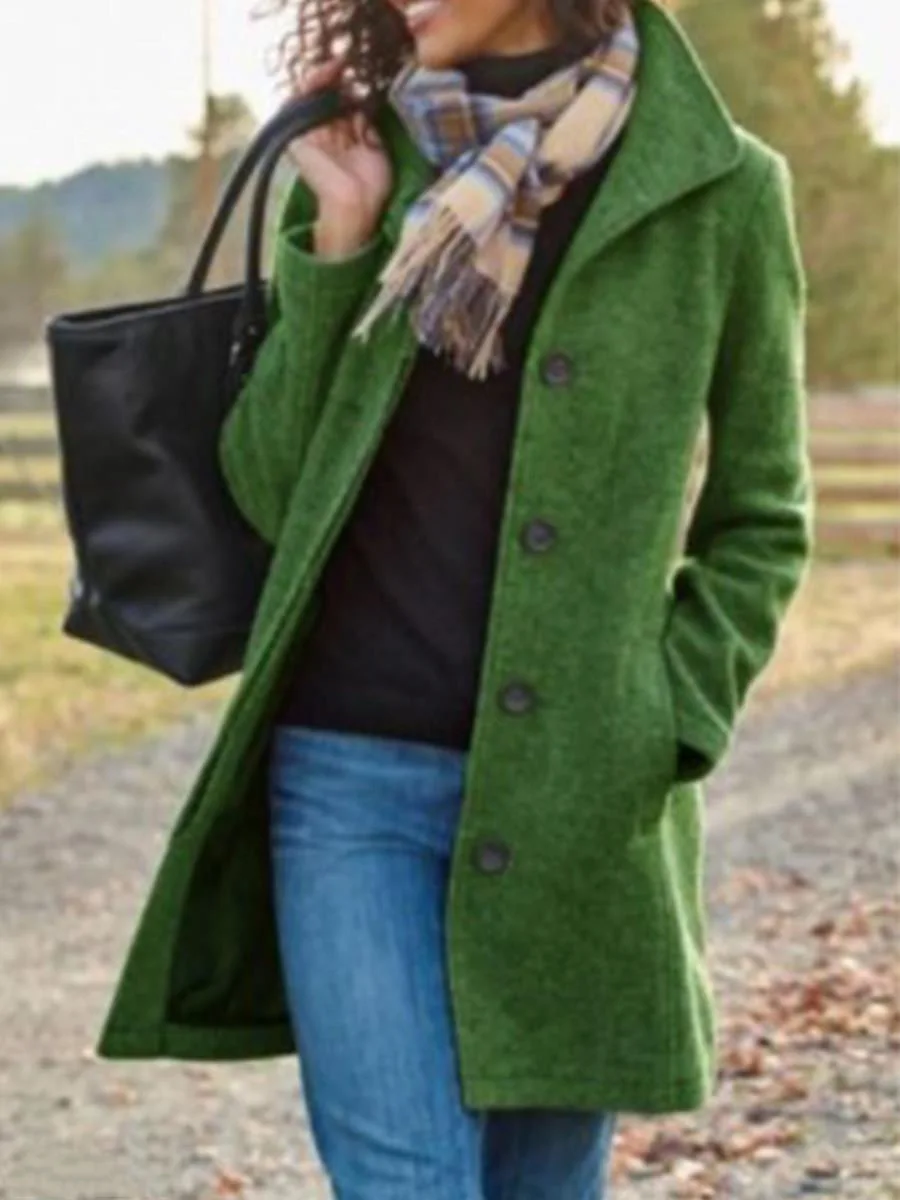 Top Trends: 2022 Autumn And Winter New Women&#039;s Coat Retro Mid-length Solid Color Woolen Coat Shoppable Styles