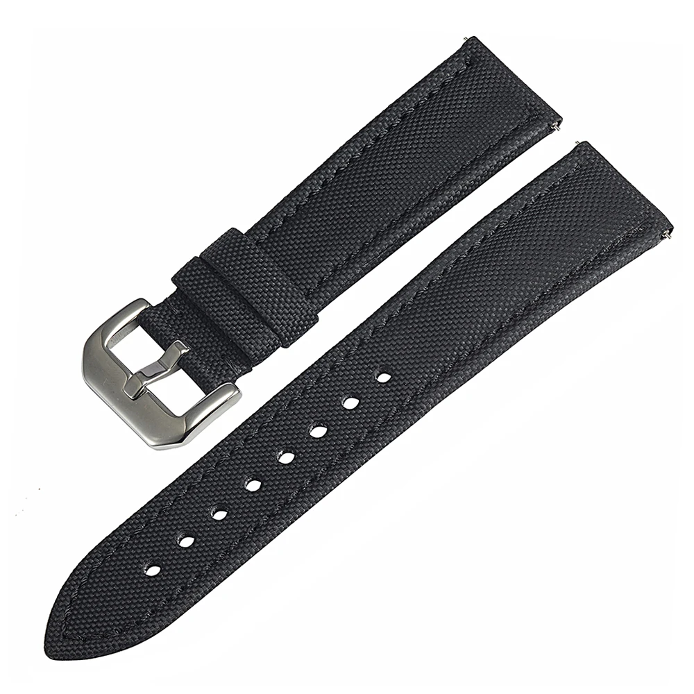 Top Trends: Luxury Men Watch Sailcloth Strap Leather 20mm 22mm 23mm Black Nylon Watch Band Strap Waterproof Wrsitband Shoppable Styles - Image 3