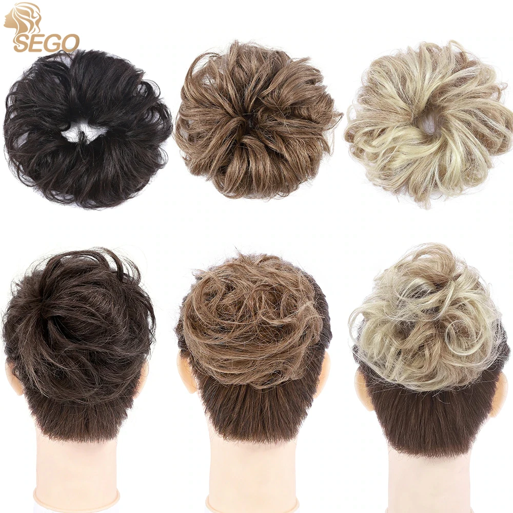 Top Trends: SEGO 32g Remy Real Human Hair Chignon Messy Scrunchie Elastic Band Hair Bun Straight Updo Hairpiece Ponytails Shoppable Styles