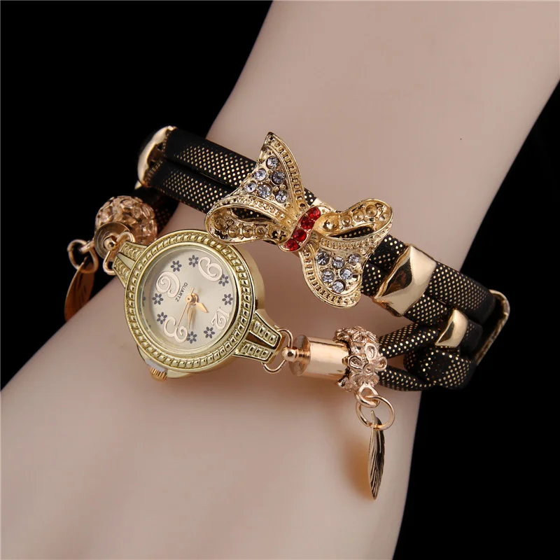 Top Trends: Women Bracelet Watches Luxury Ladies Leather Quartz Rhinestone Wristwatches Clock Relogio Feminino Wrist Watch Shoppable Styles - Image 4