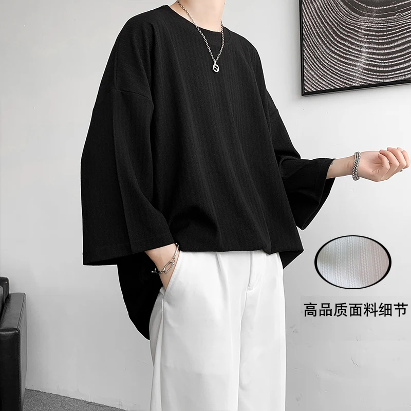 Top Trends: High Quality Men Oversized Ice Silk T Shirts 2023 Summer Mens Half Sleeve Fashions Harajuku T-Shirt Male Solid Simple Daily Tees Shoppable Styles