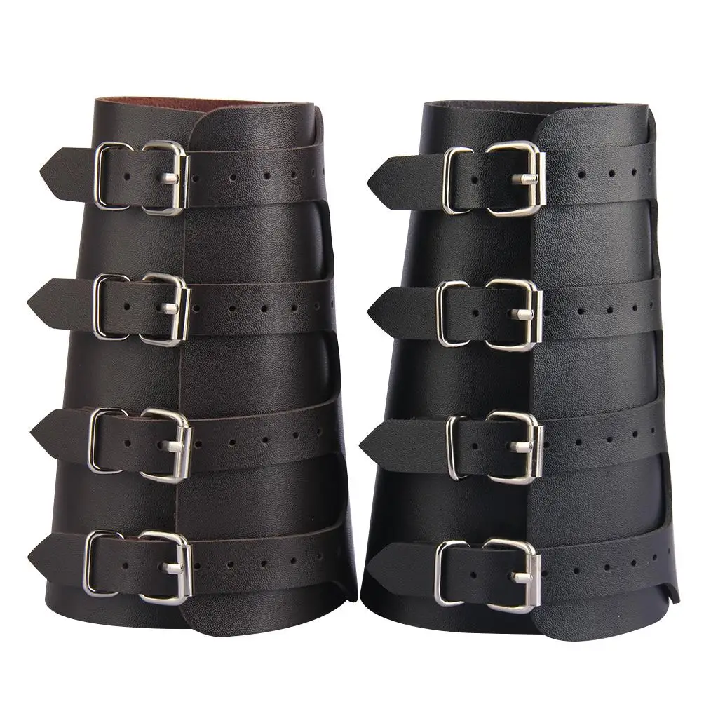 Top Trends: 4 Layer Wide Belt Wrap Pu Leather Wristband Cuff Bracelet Bangle Adjustable Wide Bracer Steampunk Arm Wrap Cuff Cosplay Props Shoppable Styles