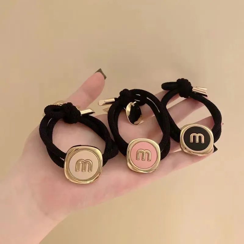 Top Trends: Simple Round Letter Scrunchie Match Temperament High-grade High Stretch Low Ponytail Rope Women's Headwear Girl Hair Accessoires Shoppable Styles