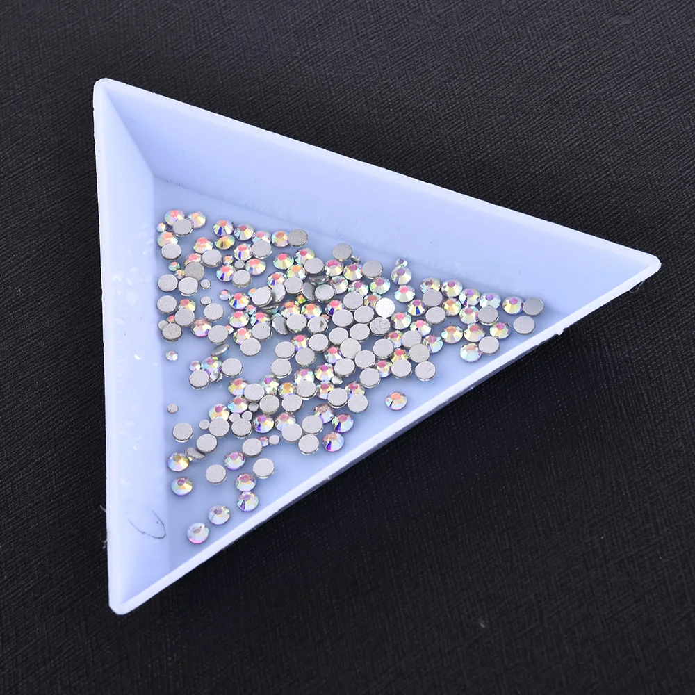 Top Trends: Triangle Plastic Rhinestone Nail Art Storage Box Plate Tray Holder Container Jewelry Glitter Cup DIY Decoration Dotting Tool Shoppable Styles - Image 5