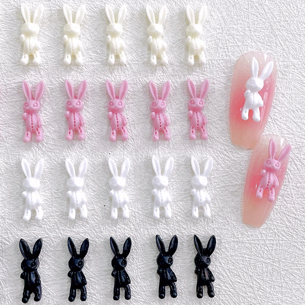 Top Trends: 60PCS Cool 3D Acrylic Nail Art Decoration Rabbits Charms Kawaii Accessories Nail Supplies For Professionals Manicure Decor Parts Shoppable Styles