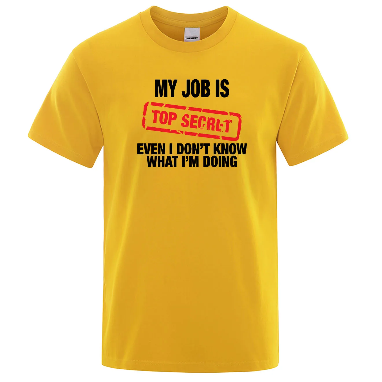 Top Trends: Funny MY JOB IS TOP SECRET T Shirt Summer Breathable Short Sleeve Man T-Shirt Humour Hip Hop T-shirt Casual Tops Mens Tee Shirt Shoppable Styles