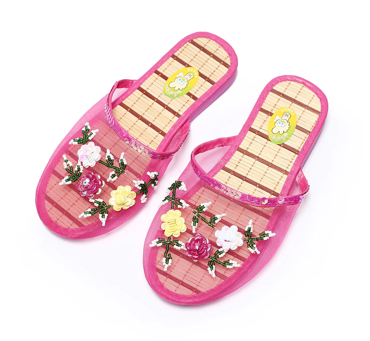 Top Trends: Women Indoor Slippers Sequin Flower Home Flat Shoes Lady Summer Hollow Out Mesh Beach Slippers Sandals Woman Flip Flops Casual Shoppable Styles