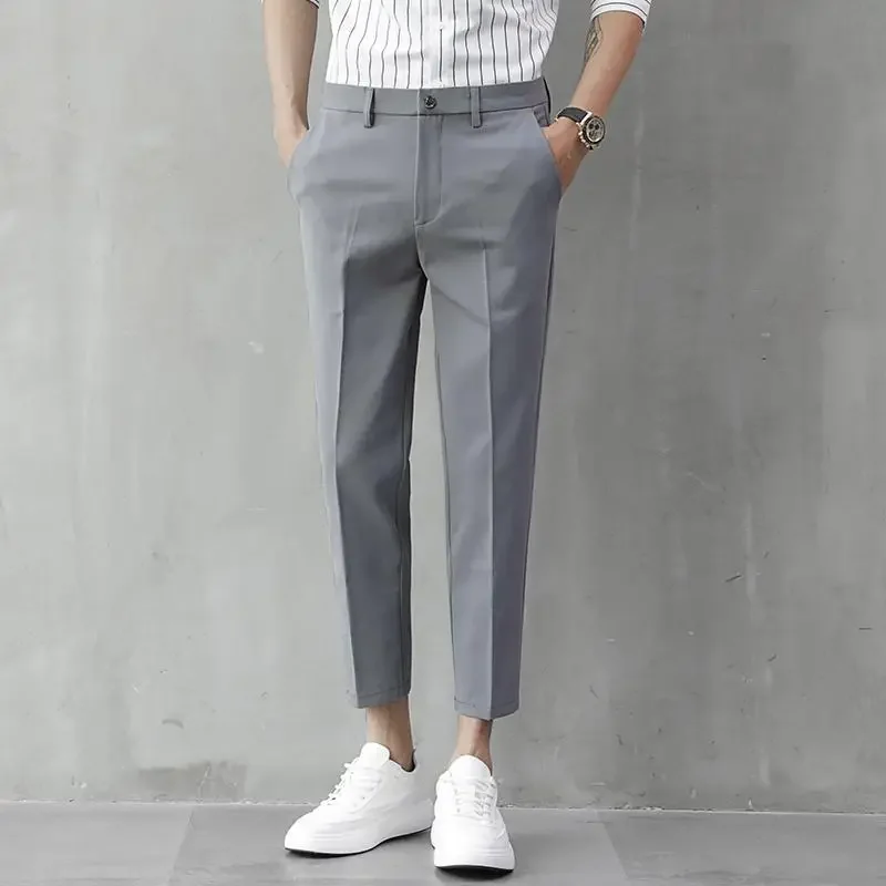 Top Trends: Straight Business Casual Solid Pants Button Pockets Zipper Simplicity Man Spring Summer Thin Handsome Capable New Men's Clothing Shoppable Styles