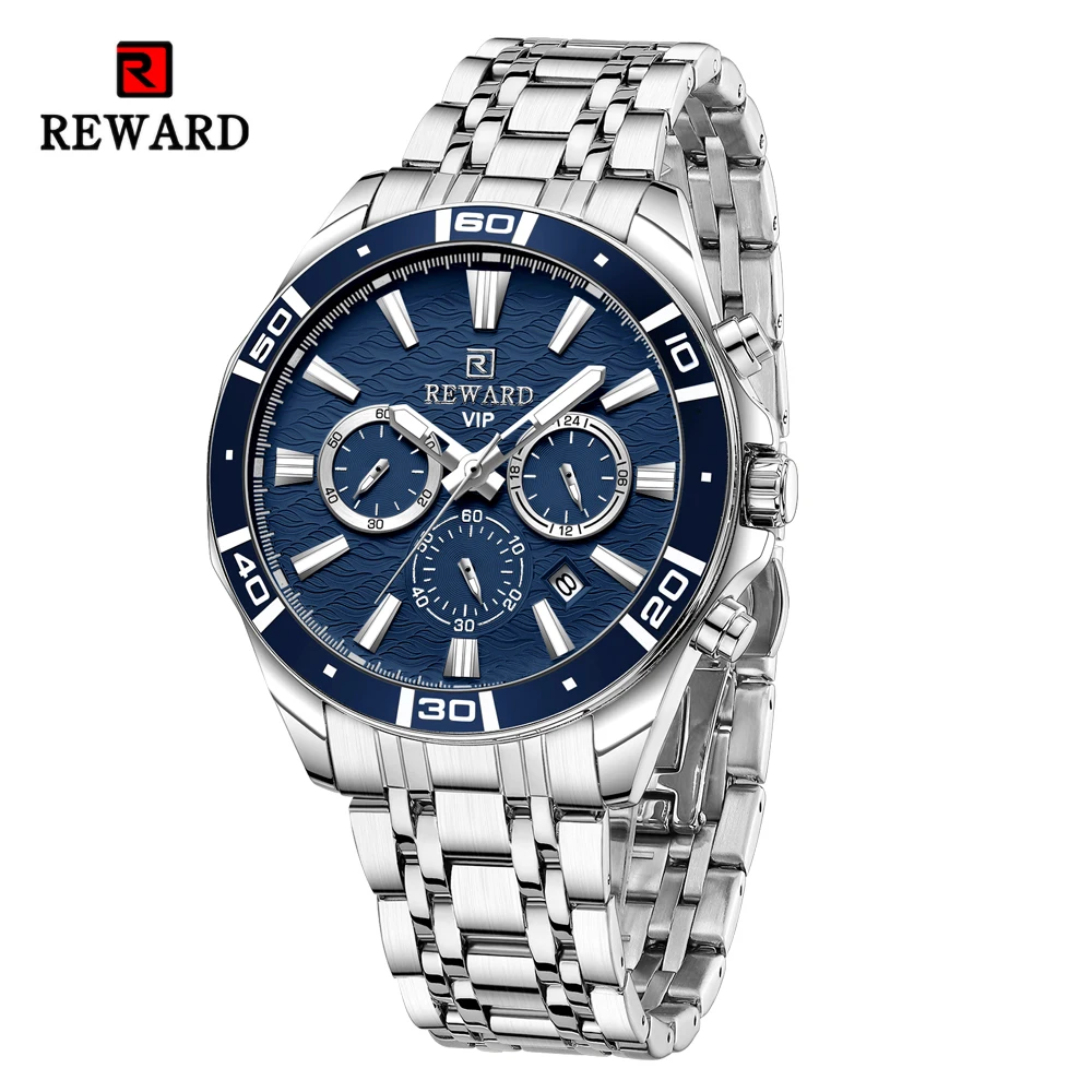 Top Trends: New Design REWARD VIP Business Watches For Men Stainless Quartz Wristwatches Waterproof Chronograph Luminous Sport Wrist Watch Shoppable Styles