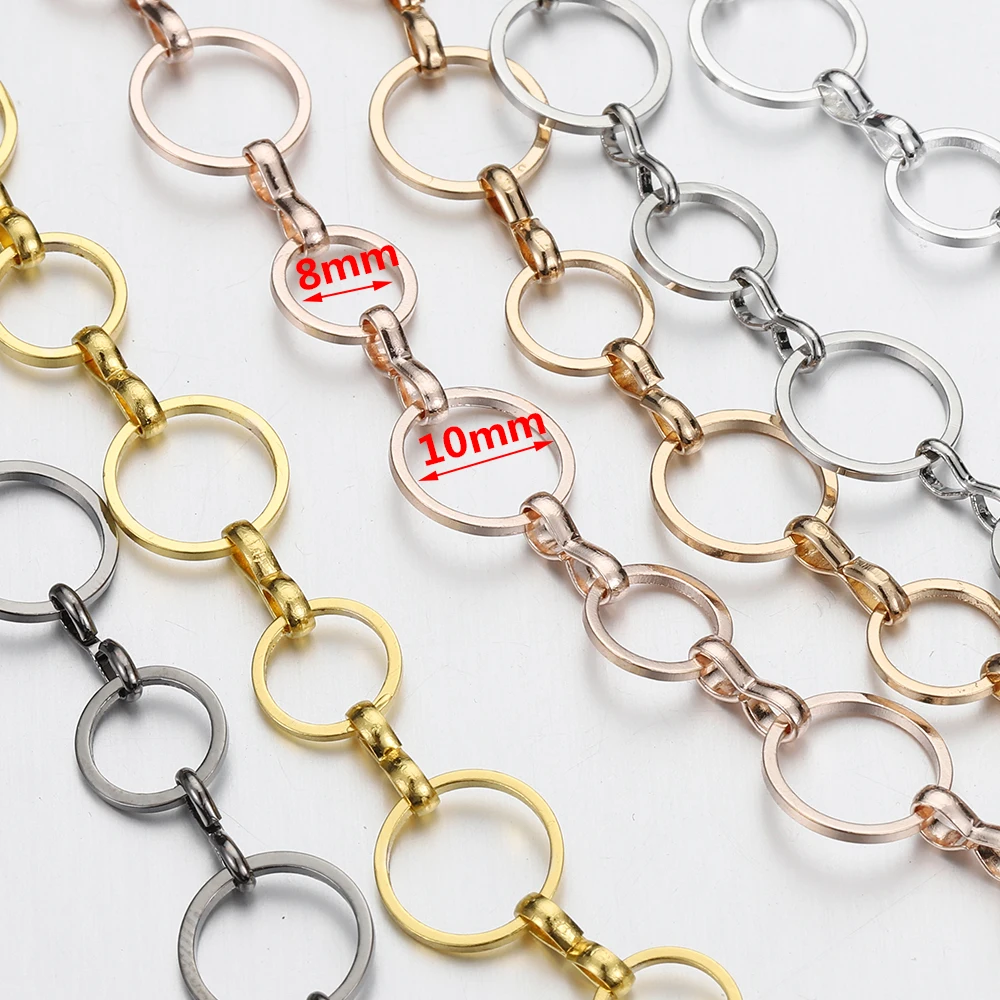 Top Trends: 1 Meter 8mm 10mm Circle Link Chain Silver Gold Plated O-shaped Loop Chain For Jewelry Making DIY Necklace Bracelet Chain Accesso Shoppable Styles - Image 6