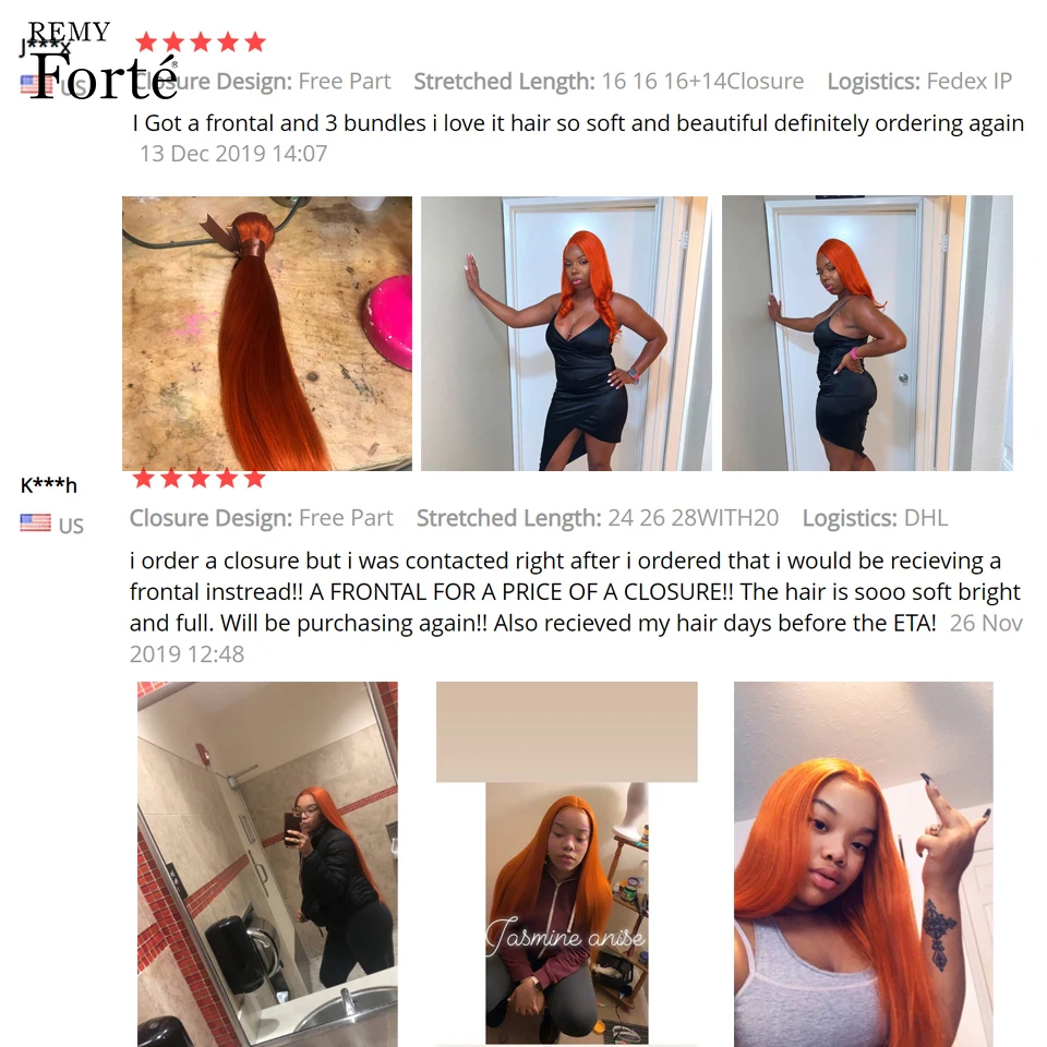 Top Trends: Remy Forte 30 Inch Human Hair Bundles Ginger Orange Straight Bundles Brazilian Hair Extensions Single Wholesale Bundles Vendor Shoppable Styles - Image 6