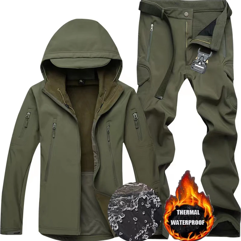 Top Trends: Men Winter Waterproof Jackets Fishing Climbing Trekking Tactical Softshell Tracksuit Hiking Army Pants Fleece Camping Trousers Shoppable Styles