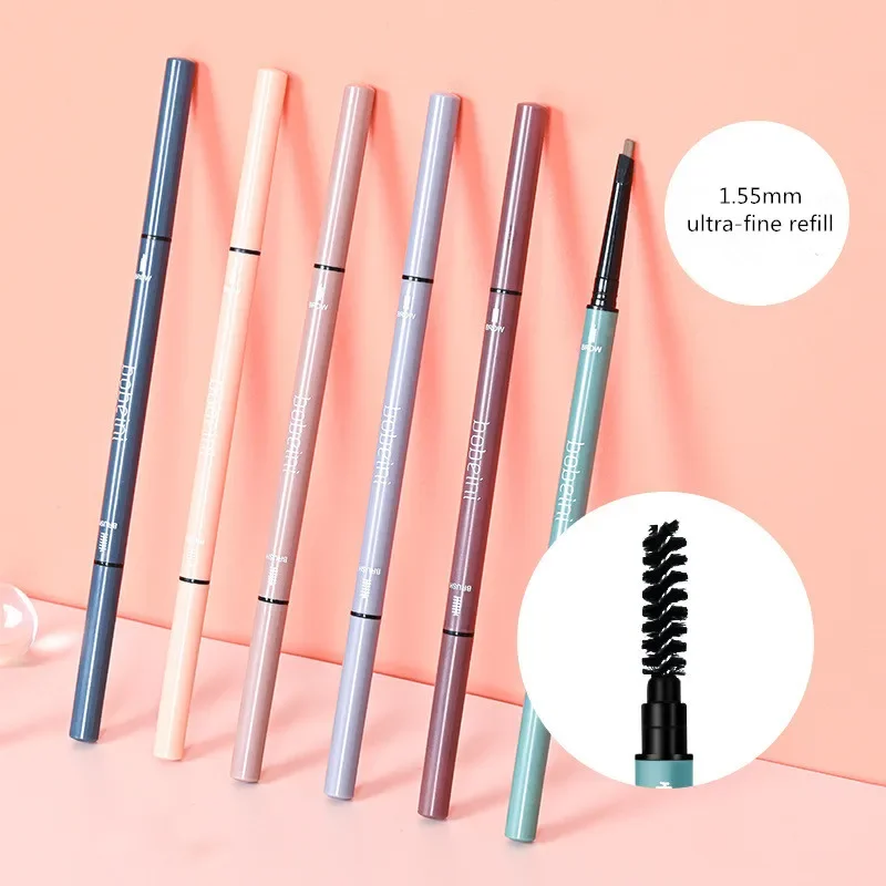 Top Trends: Double-headed Eyebrow Pencil Waterproof Long-lasting Sweat-proof Natural Black Brown Ultra Fine Eyebrow Pen Eye Makeup Cosmetic Shoppable Styles - Image 2