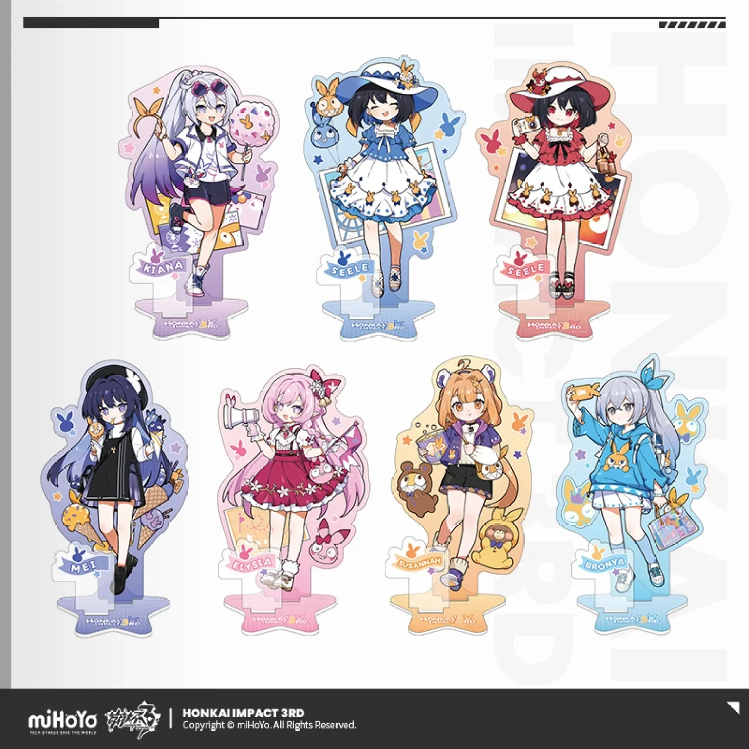 Top Trends: MIHOYO Genuine Acrylic Stand Game Honkai Impact 3 Cosplay Figure Amusement Park Kiana Seele Mei Cartoon Statue Anime Accessories Shoppable Styles