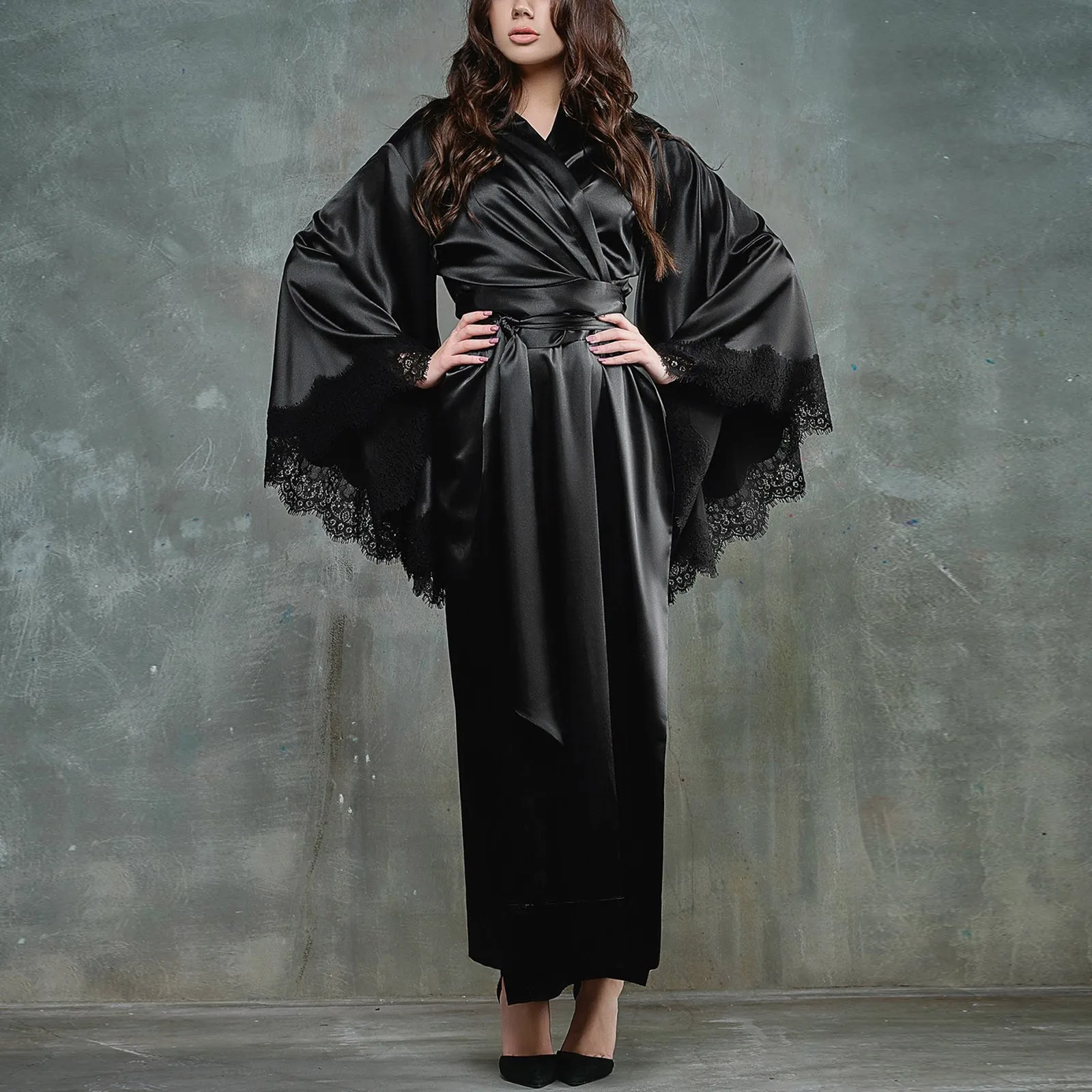 Top Trends: Satin Silk Kimono Robe Bathrobe Women Bridesmaid Wedding Robe Autumn Elegant Thin Pajamas Robes Female Home Dressing Gowns 2023 Shoppable Styles