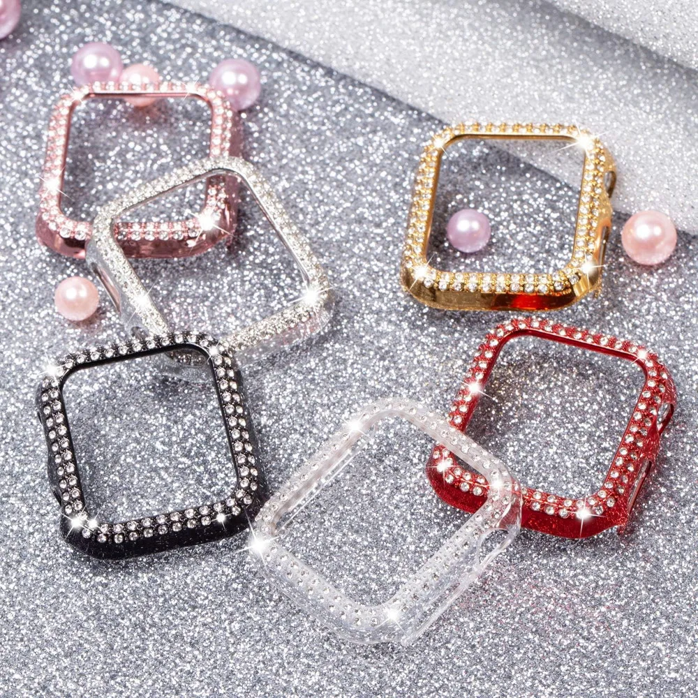 Top Trends: For Apple Watch Case 9 / 8 / 7 41mm 45mm Bling Rhinestone Women Protective Case Bumper Frame Cover IWatch Series 40mm 44mm 6 / 5 / 4 SE Shoppable Styles