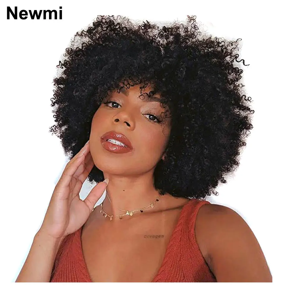 Top Trends: Short Curly Human Hair Wigs For Black Women Newmi Afro Kinky Curly Wig Human Hair Natural Black Short Pixie Curl Afro Wig Shoppable Styles