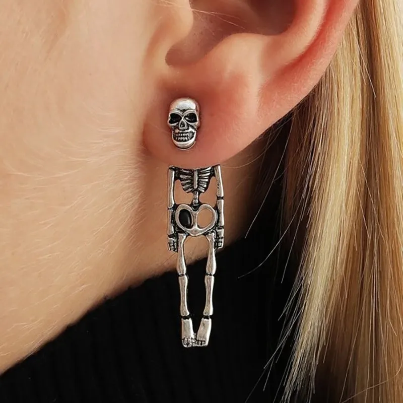 Top Trends: New Halloween Skull Skeleton Drop Earrings For Women Fashion Punk Charm Ghost Spider Web Dangle Earrings Jewelry Gift 2023 Shoppable Styles