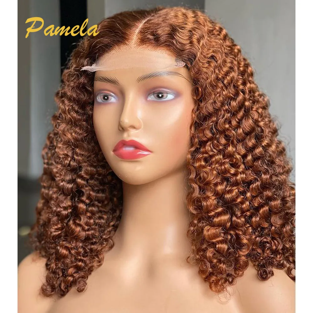 Top Trends: Highlight Wear And Go Glueless Wig Reddish Brown Colored Short Curly Bob 13x4 Transparent Lace Front Human Hair Wig Ready To Go Shoppable Styles