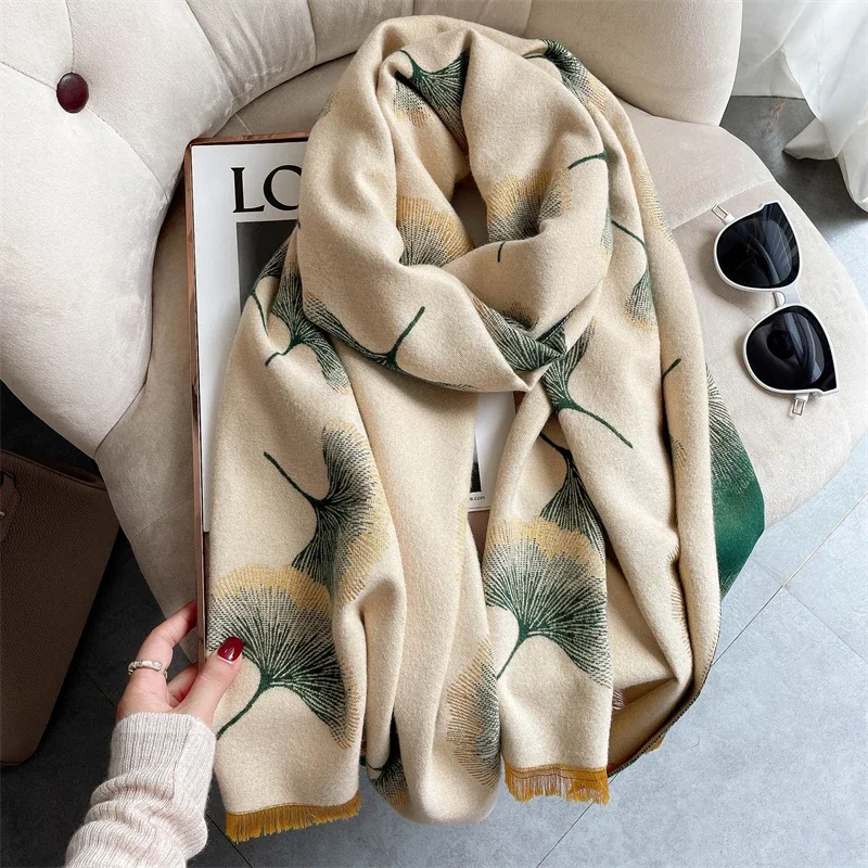 Top Trends: Warm Winter Scarf Cashmere Women Pashmina Design Print Shawls Wrap Female Thick Blanket Soft Bufanda Stoles 2022 Fashion Shoppable Styles