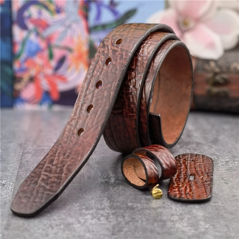 Top Trends: Top Thick Genuine Leather Men Belt Cinturon Mujer Belt Without Buckle Men Diy Wide Belt Mens Leather Belts Without Buckles SP22 Shoppable Styles - Image 3