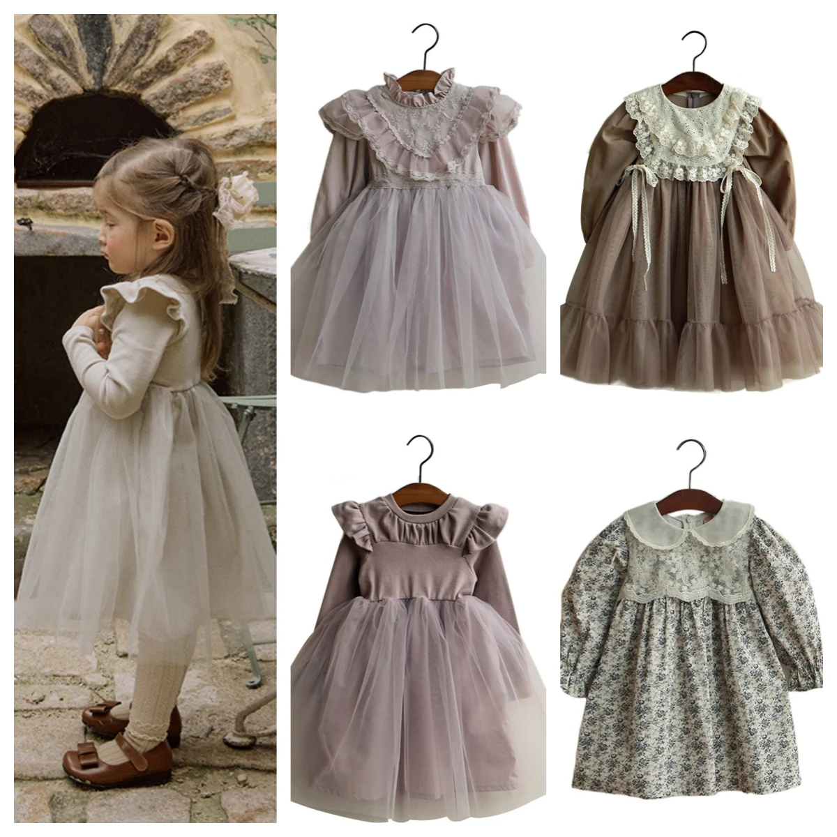 Top Trends: Kids Dresses For Girls 2023 Autumn New Korean Kids Girl Princess Long Sleeve Lace Cute Print Dress Baby Girl Dress Shoppable Styles