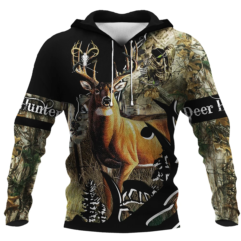 Top Trends: Deer Hunting Hoodies Men Women Animal Hunting 3D Full Print Harajuku Hooded Sweatshirt Casual Fashion Hoodie Coat Drop Shipping Shoppable Styles