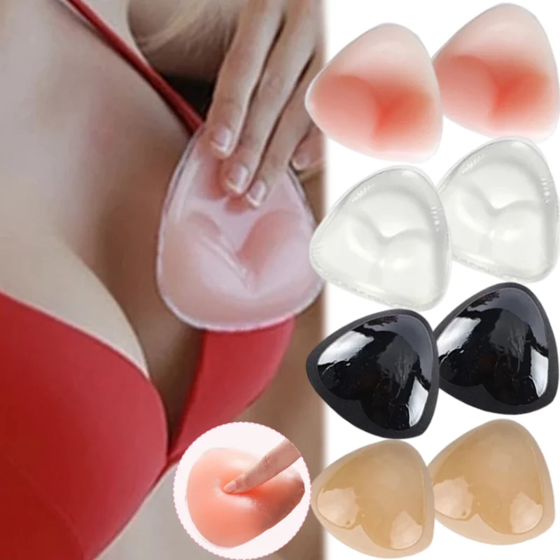 Top Trends: Women Insert Bra Pad Silicone Bra Cup Thicker Breast Push Up Self Adhesive Breast Nipple Cover Stickers Bikini Inserts Intimates Shoppable Styles