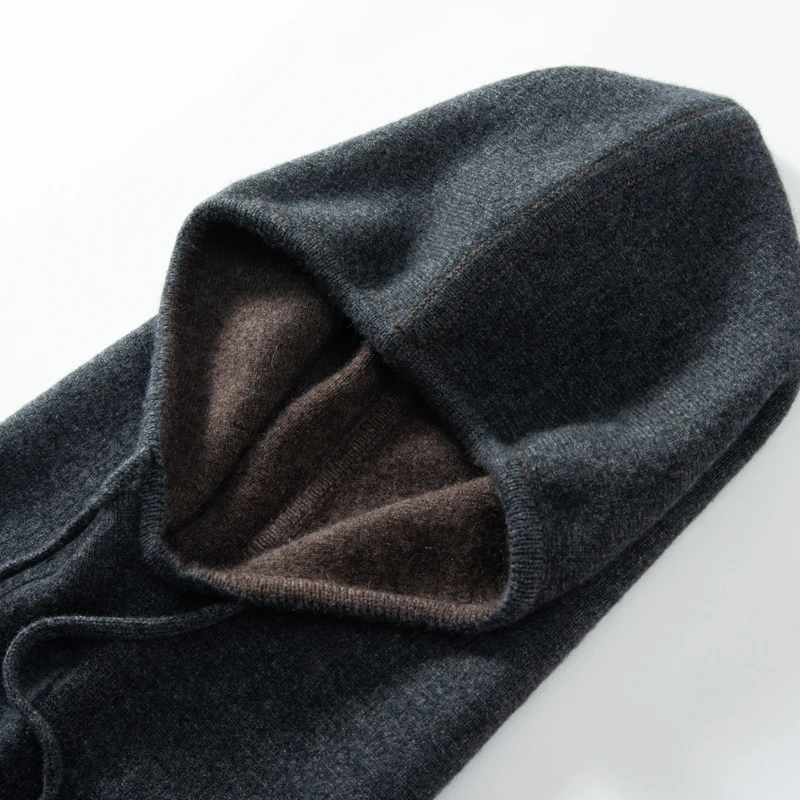 Top Trends: MERRILAMB High Quality Pure Cashmere Hat For Unisex Winter Casual Knitted Scarf Hood Hat Women Men Balaclava Cap Warm Beanie Hat Shoppable Styles - Image 4