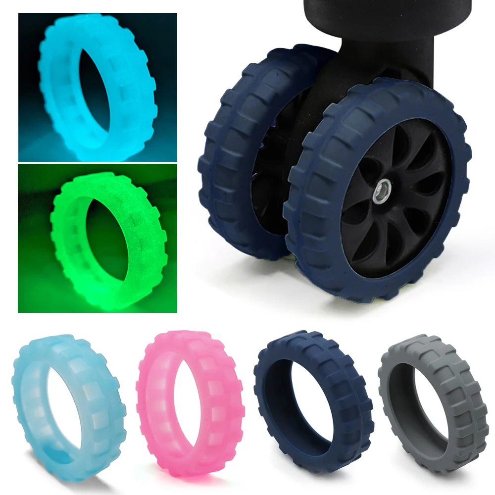 Top Trends: 8Pcs Luminous Luggage Wheels Protector Silicone Suitcase Wheels Caster Shoes Glowing Travel Luggage Reduce Noise Wheels Cover Shoppable Styles