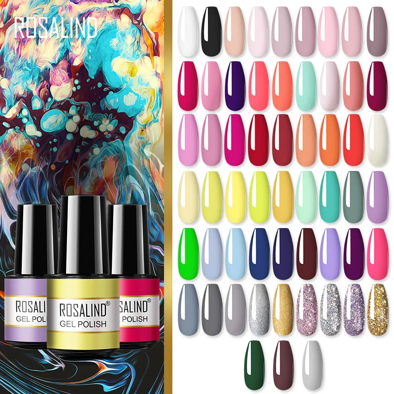 Top Trends: ROSALIND Nail Gel Polish UV Nail Gel Fashionable For Semi Permanent Base Top Coat Manicure Soak Off Varnishes Nail Art Shoppable Styles