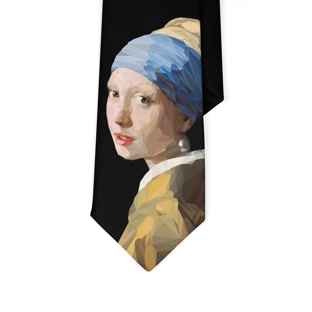 Top Trends: Retro Art Oil Painting Neckties Leonardo Da Vinci Mona Lisa Printed Polyester Tie Adult 8cm Wide Tie Party Wedding Accessories Shoppable Styles - Image 2