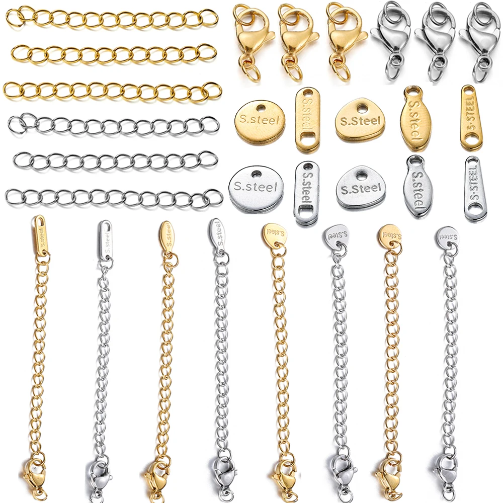 Top Trends: Stainless Steel Lobster Clasps Connector Extension Chains Link Jump Rings Connector For Bracelet Necklace DIY Jewelry Making Shoppable Styles