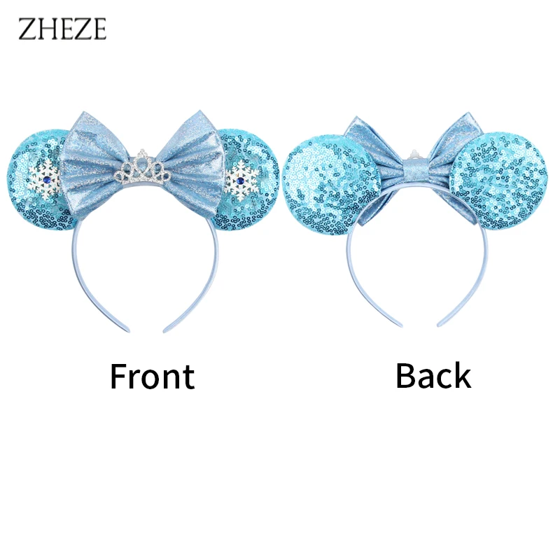 Top Trends: 2023 Chic Frozen Mouse Ears Headband For Girls Sequins 5"Bow Crown Hairband Kids / Adult Festival Party DIY Hair Accessories Shoppable Styles - Image 4