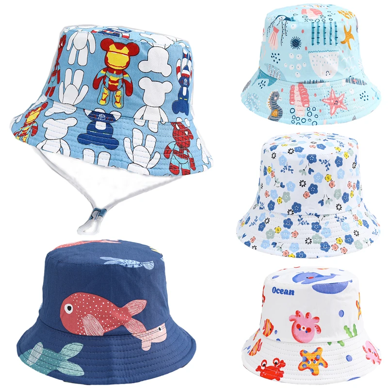 Top Trends: 2023 NEW Summer Baby Hat Cotton Sun Hats Boy Girl Beach Bucket Hat Kids Cute Cartoon Animal Caps Children UV Protection Shoppable Styles