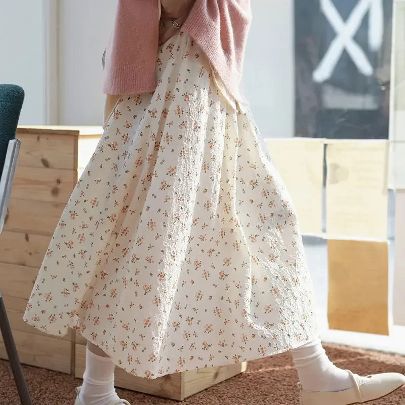 Top Trends: Modest Skirts For Women Kawaii Green Skirt Floral Skirt Korean Style Skirt Fairy Core Aesthetic Clothing Women's Long Skirts Shoppable Styles