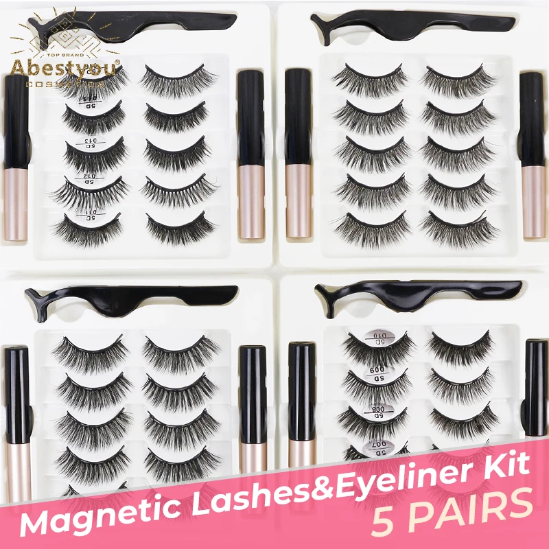 Top Trends: Abestyou 3D 5pairs Soft Natural Effect Magnetic Eyelashes Reutilizables Cils Magnetique Lash Case Eyelash Lifting Kit Bulk Items Shoppable Styles