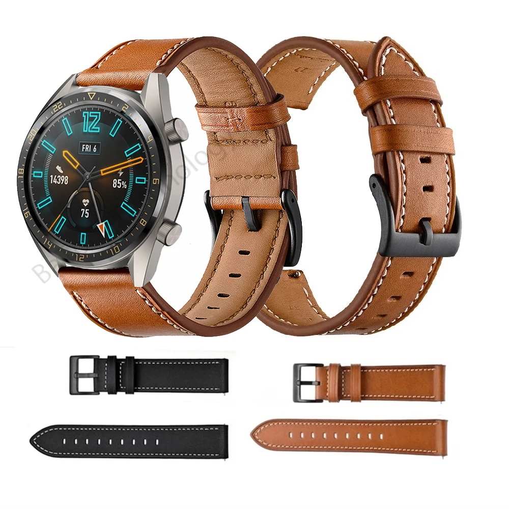 Top Trends: For Huawei Watch GT 2 / Pro / 2E / GT 46mm Strap Genuine Leather Band 22mm Watch Strap GT2 Gt2e Bracelet Watchband Wristband Shoppable Styles