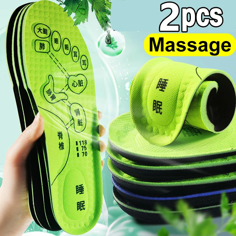 Top Trends: Foot Acupressure Insoles Men Women Soft Breathable Sports Cushion Inserts Sweat-absorbing Deodorant Insole Orthopedic Shoe Pads Shoppable Styles