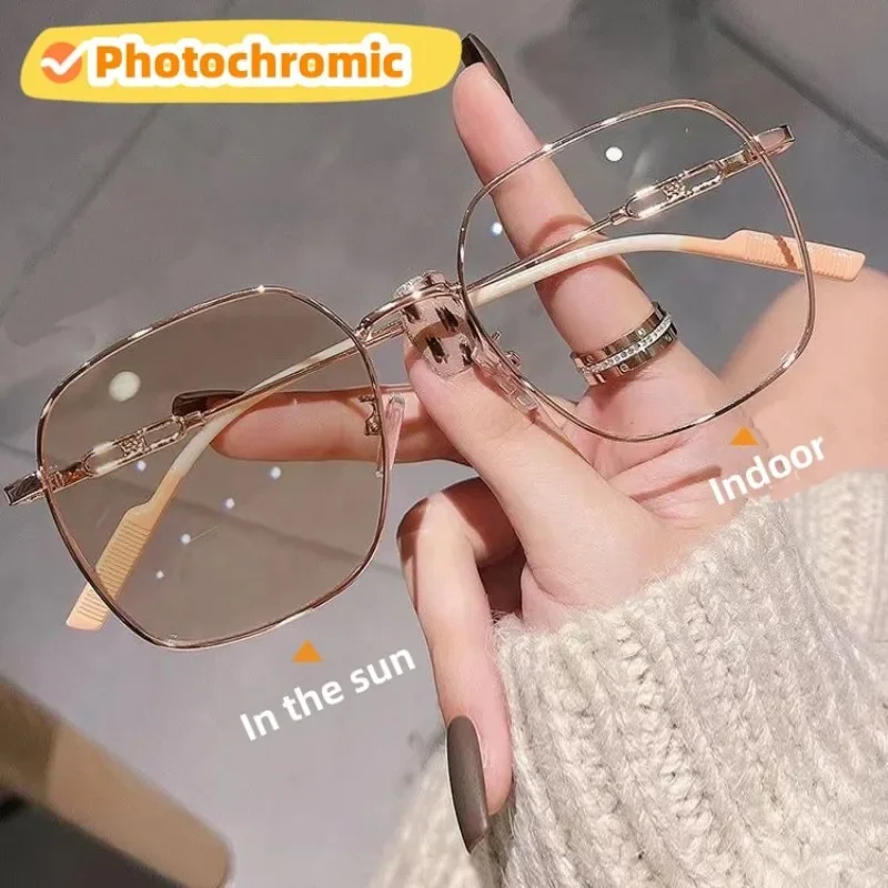 Top Trends: Women&#039;s Photochromic Myopia Glasses Vintage Color Changing Eyeglasses Fashion Sunglasses Minus Sight Eyewear Diopter O To -4.0 Shoppable Styles