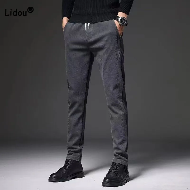 Top Trends: Business Office Casual Solid Harem Pants For Men 2023 Spring Autumn Simplicity Fashion Slim Mid Waist Trousers Male Clothes Shoppable Styles