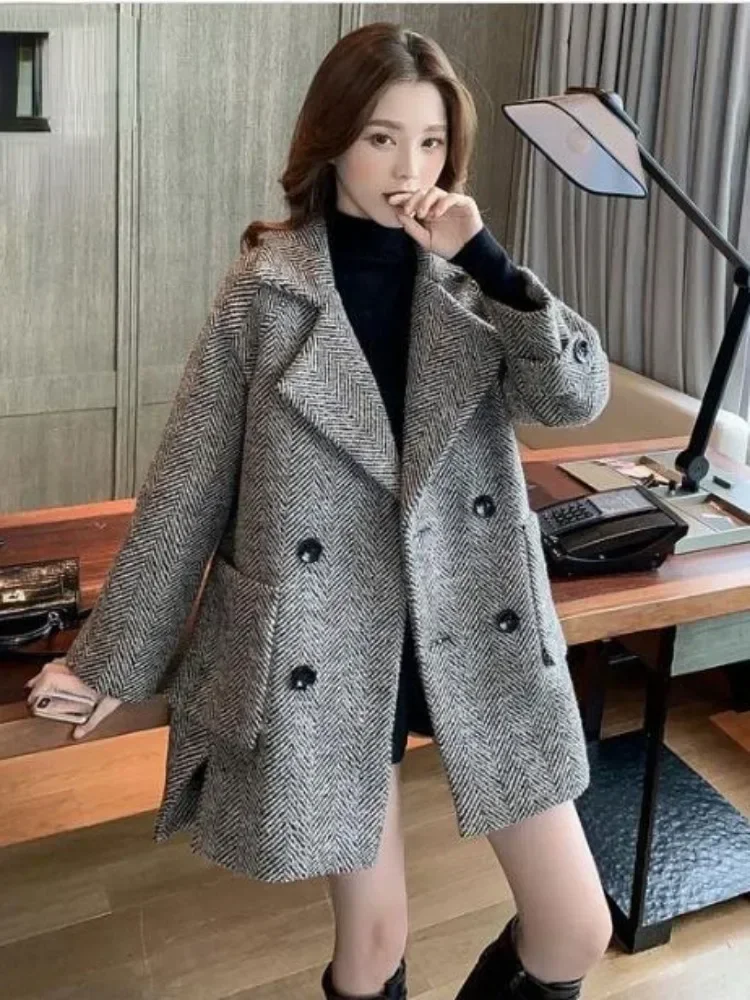 Top Trends: Women&#039;s Wool Coat New Vintage Loose Button Coats And Jackets Women Thickening Warm Fashion Long Sleeved Coats For Women 2024 Shoppable Styles