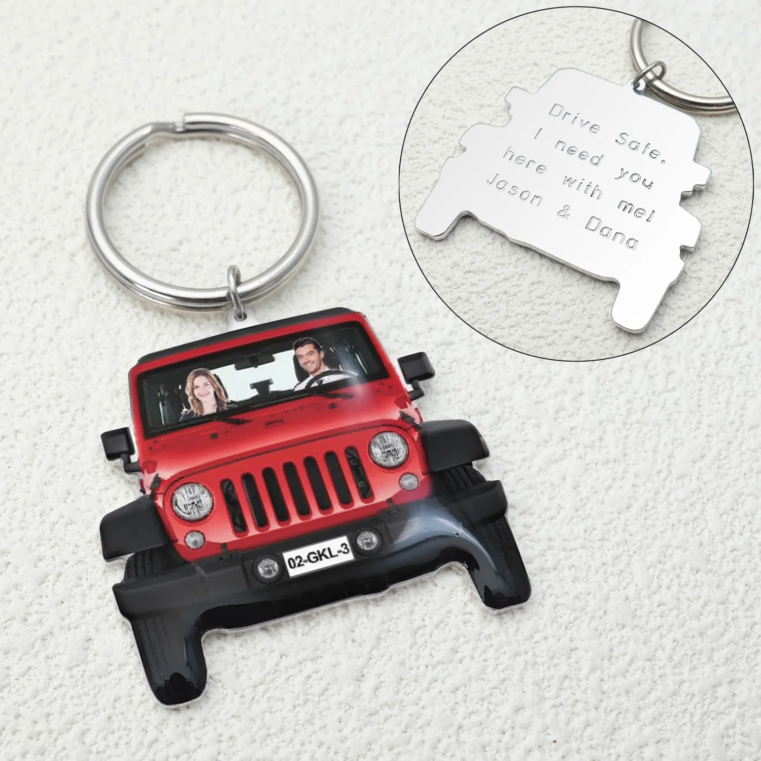 Top Trends: Personalized Photo Keychain Car Number Plate Keychain New Driver Gift For Him Anti-lost Keyring Anniversary Gift Lover&#039;s Keyring Shoppable Styles