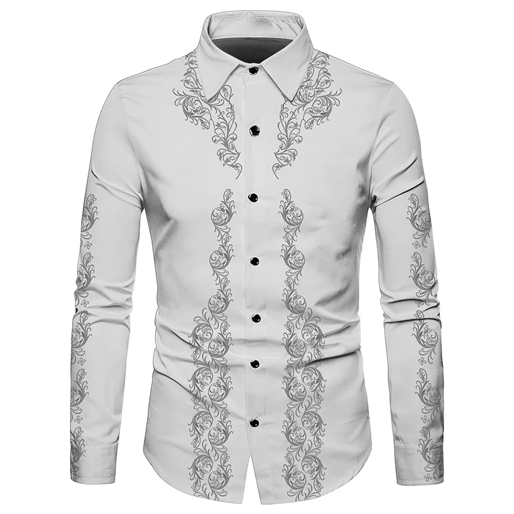 Top Trends: Men's Western Shirt Flower Pattern White Yellow Blue 3D Print Outdoor Street Long Sleeve Button Fashion Designer Casual Soft Shoppable Styles