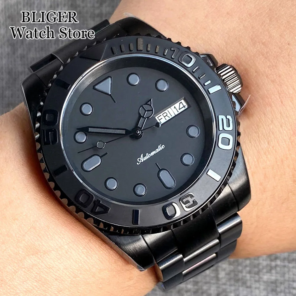 Top Trends: Tandorio 200M Waterproof NH36A Black Dial Automatic Men Swim Diver Watch Slide Glide Lock Steel Strap PVD Case Date Week Display Shoppable Styles