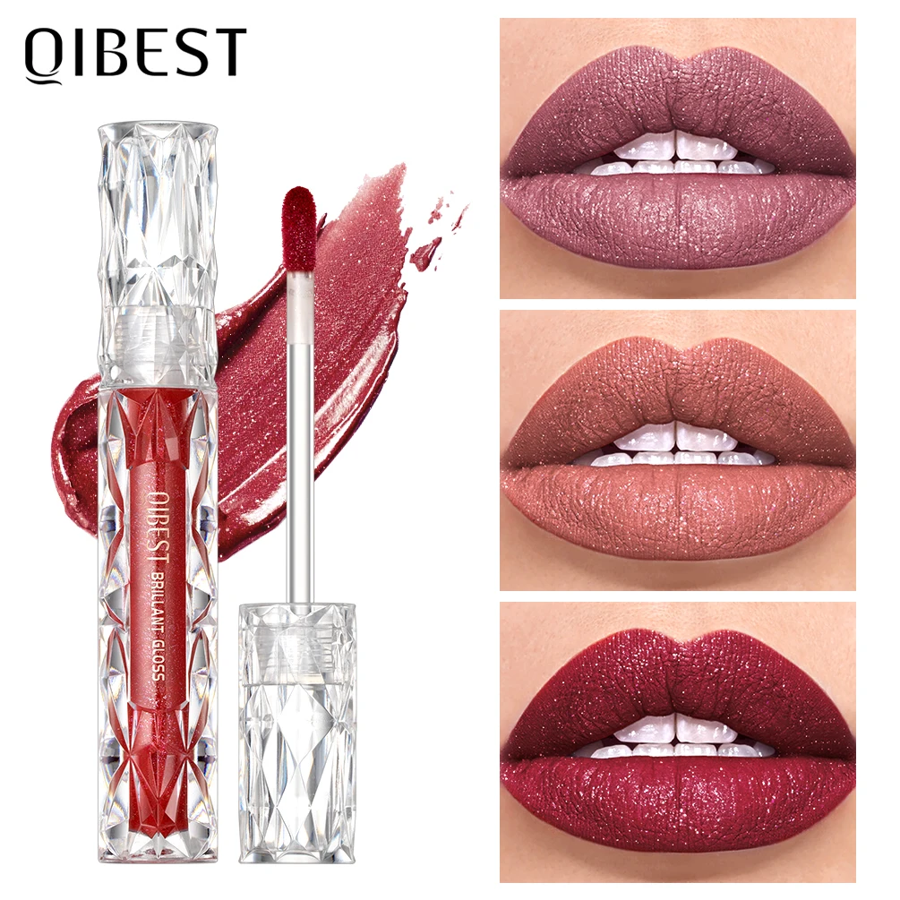 Top Trends: QIBEST Shimmer Lip Gloss Diamond Glitter Lip Tint Waterproof Long Lasting Matte Liquid Lipstick Red Purple Lipgloss Women Makeup Shoppable Styles