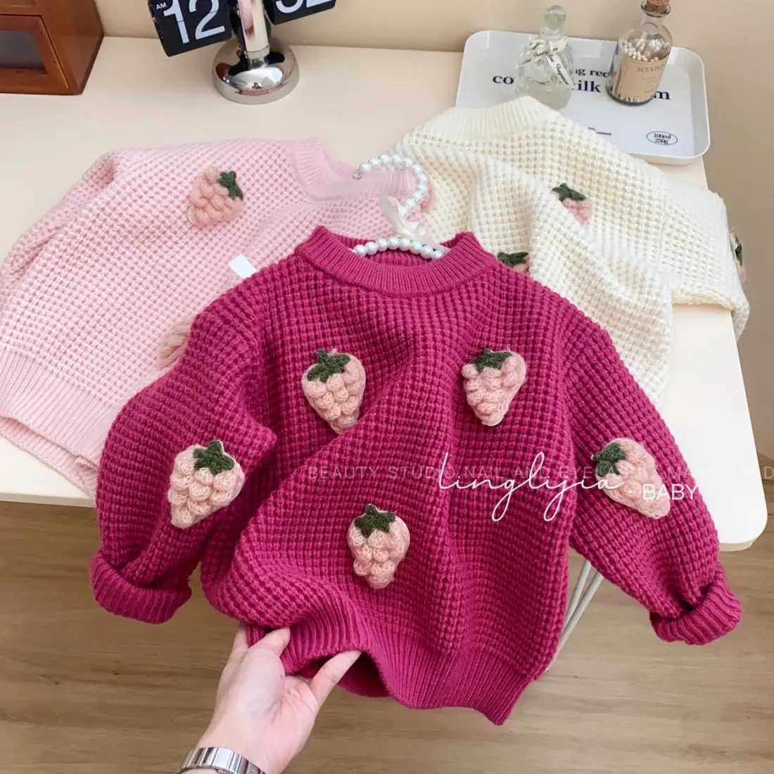 Top Trends: Children's Clothing Autumn Winter Girls Round Neck Knitted Sweater Little Girls Loose Versatile Top Children's Baby Sweater Shoppable Styles