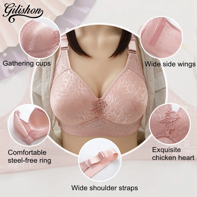 Top Trends: New Bra Sexy Large Size Women's Underwear Thin Section Push Up Bralette Non-Steel Ring Comfortable Breathable Lingerie Plus Size Shoppable Styles - Image 4