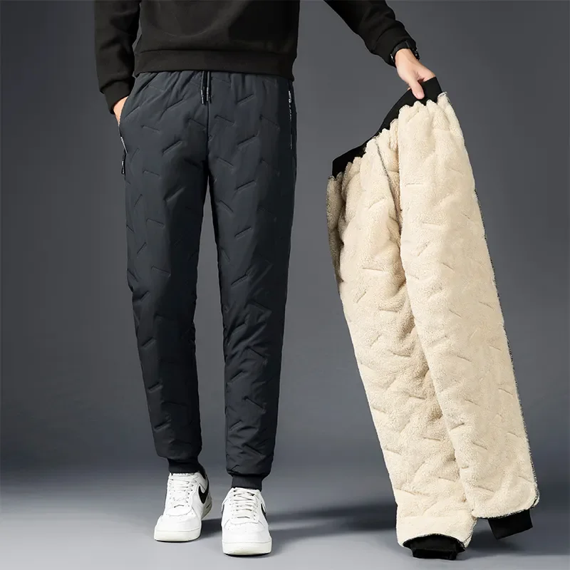 Top Trends: Men&#039;s Winter Lambswool Casual Pants Thick Fleece Thermal Trousers Keep Warm Water Proof Sweatpants High Quality Fashion Trousers Shoppable Styles